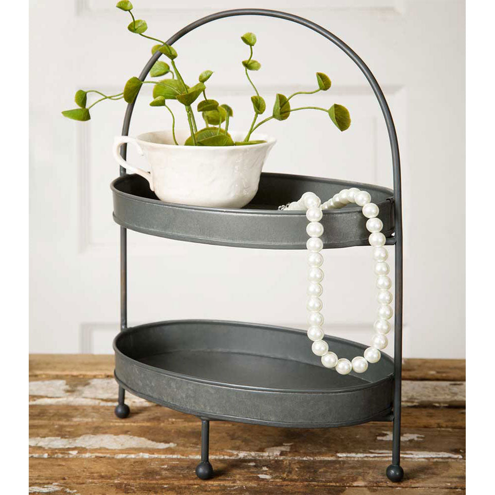 Two-Tier Metal Tray - Bombay Mercantile