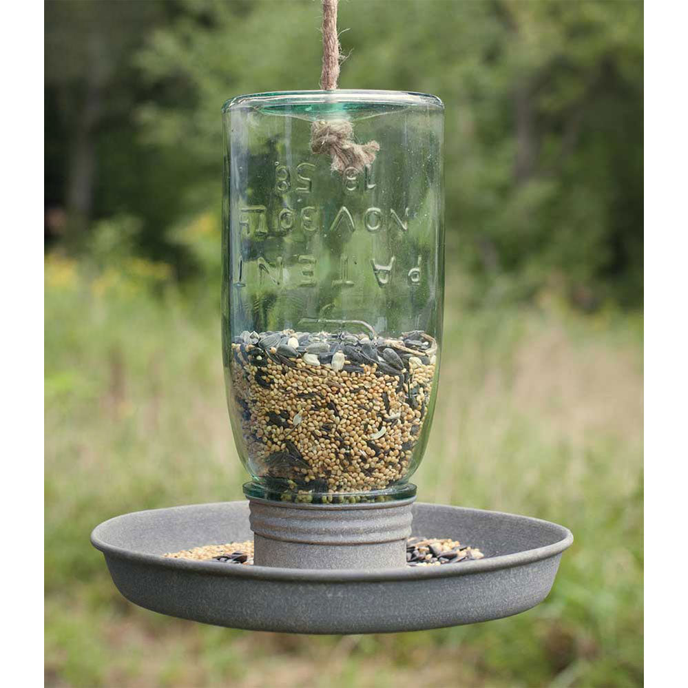 Hanging Mason Jar Birdfeeder - Bombay Mercantile