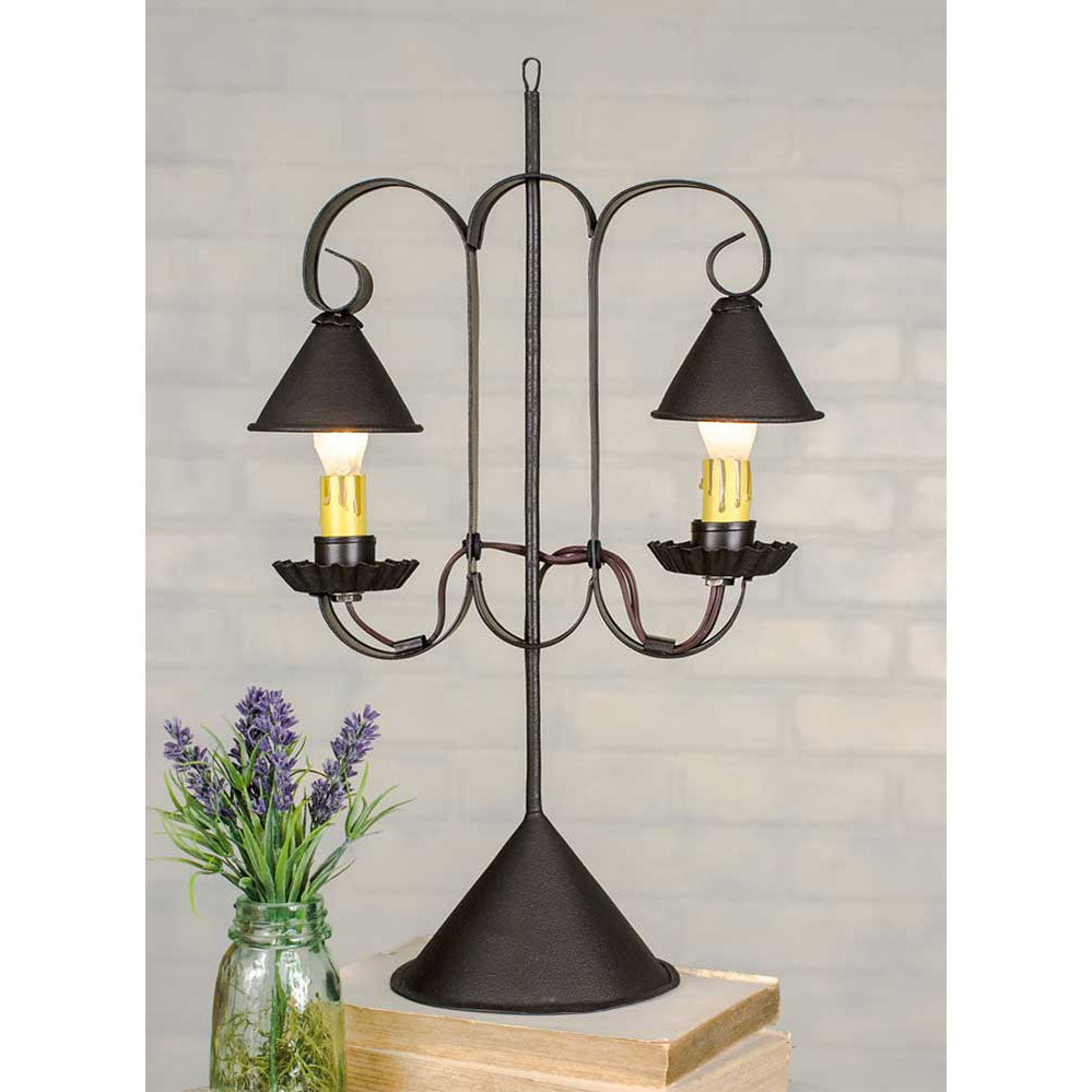 Double Lamp with Hanging Shades - Bombay Mercantile