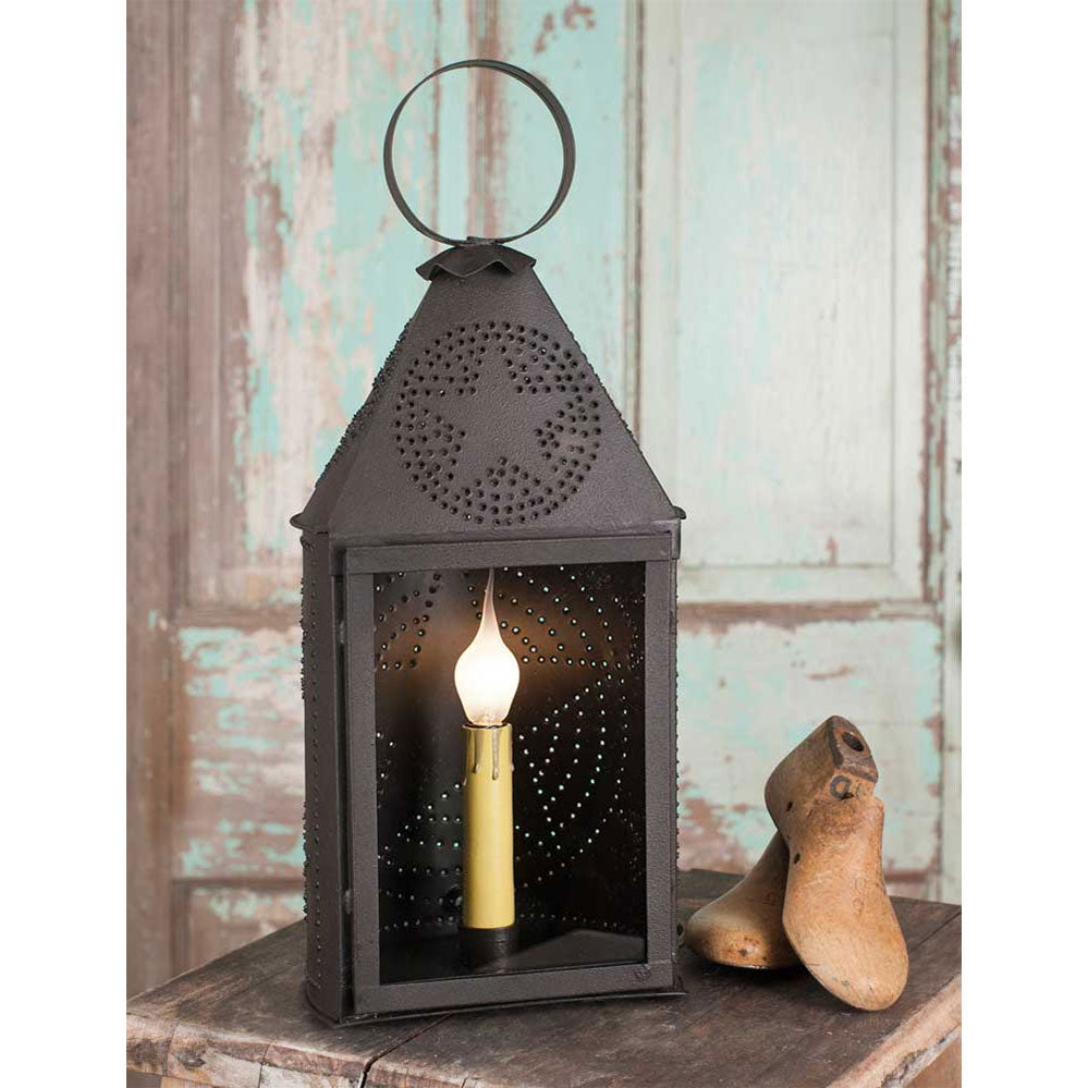 Small Half-Round Lantern with Punched Star - Bombay Mercantile