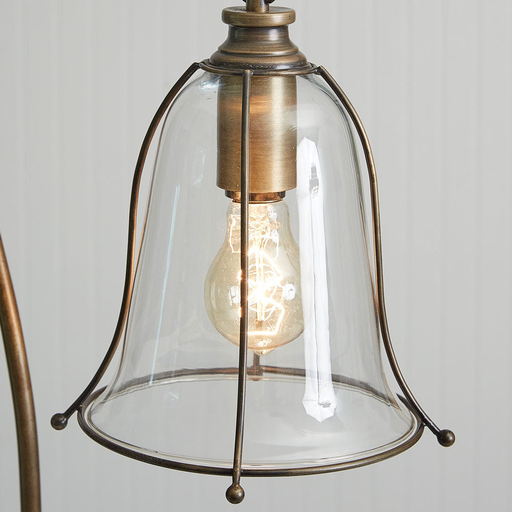 Antique Gooseneck Brass Lamp - Bombay Mercantile