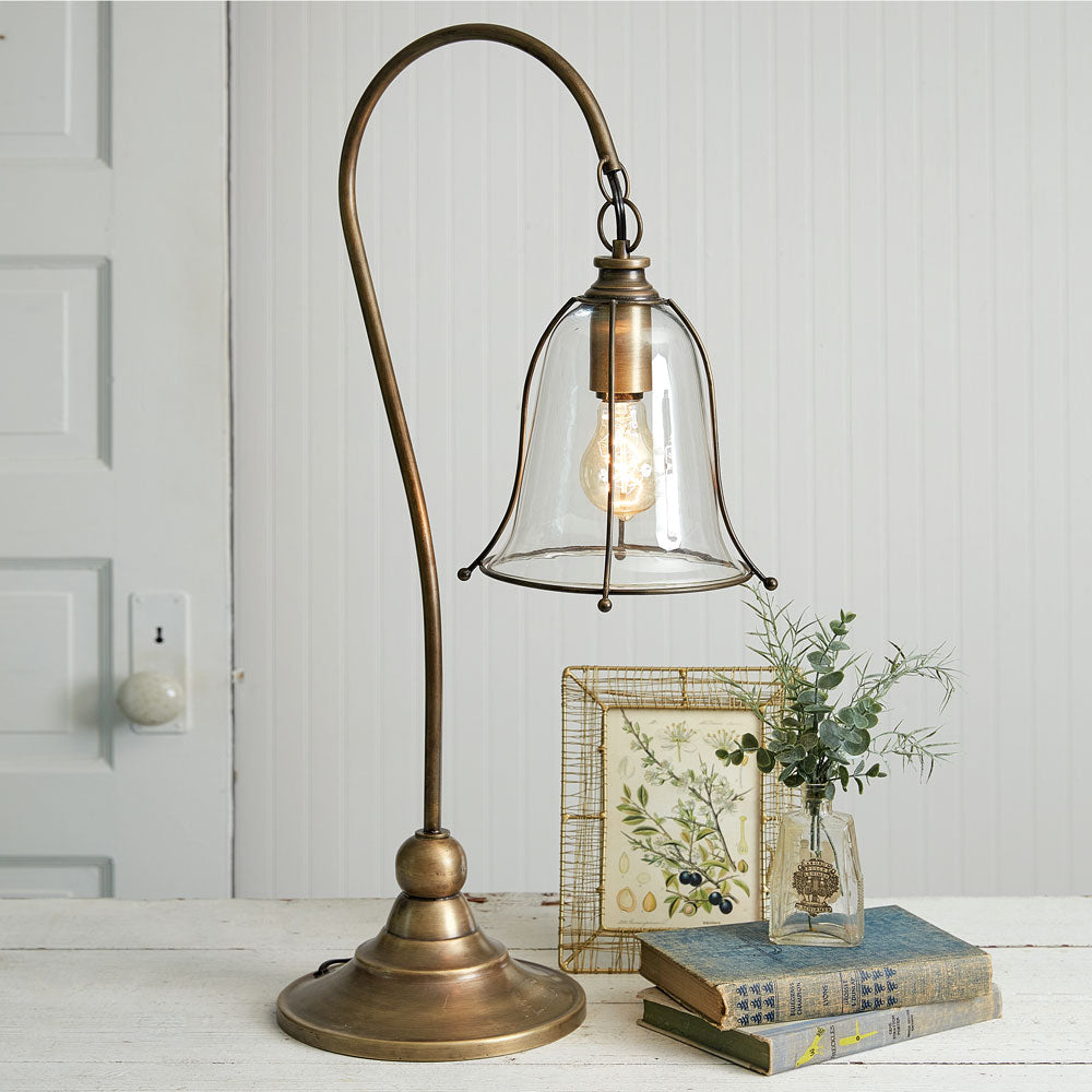 Antique Gooseneck Brass Lamp - Bombay Mercantile