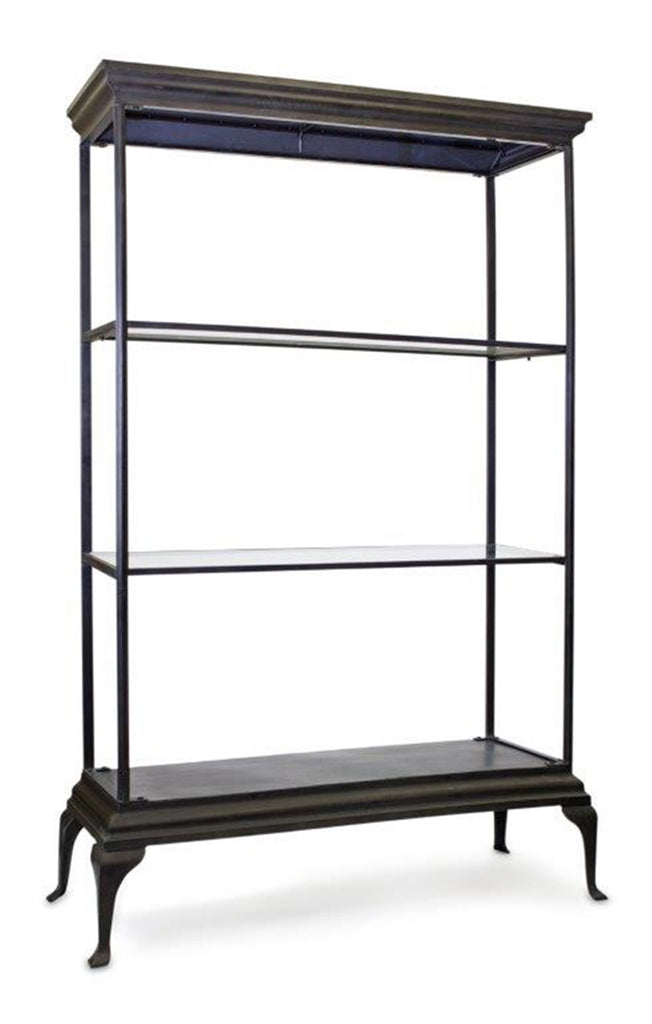 Iron n Glass Floor shelf - Bombay Mercantile