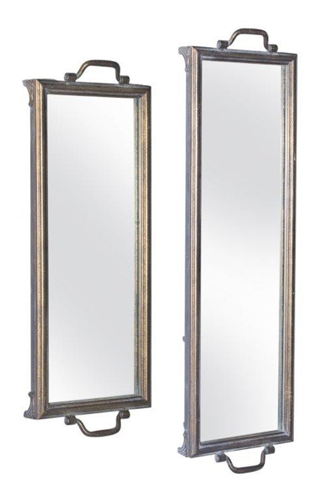 Set of 2 rectangular Mirror Tray - Bombay Mercantile