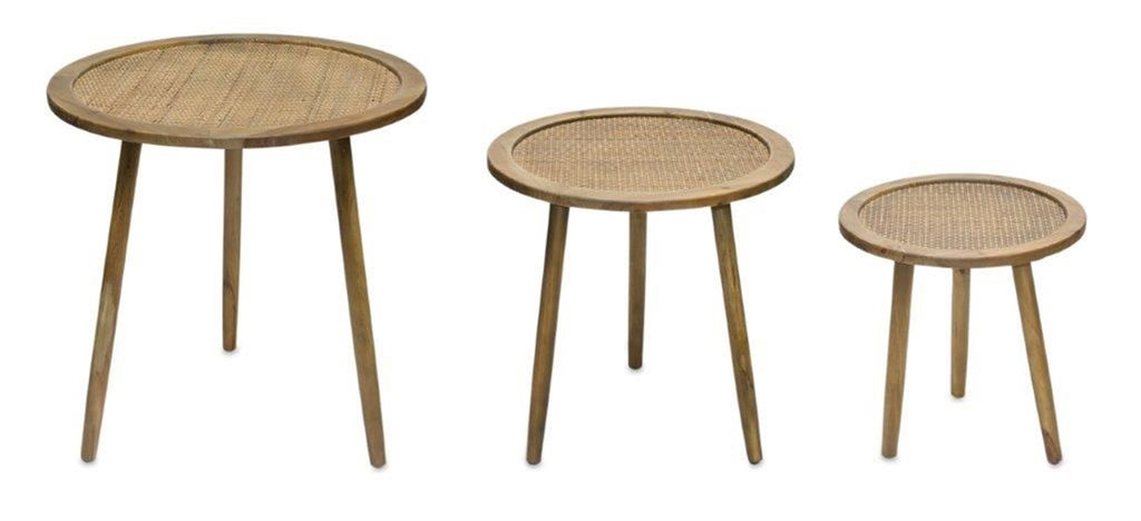 Set of 3, Wooden Accent tables - Bombay Mercantile