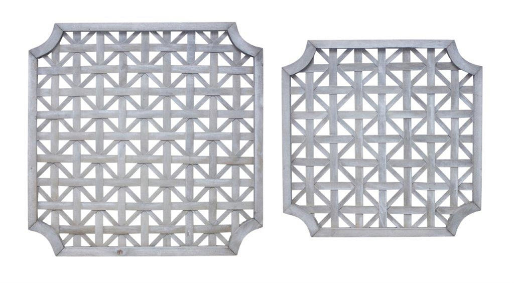 Set of 2 Square Wooden Wall hanging - Bombay Mercantile