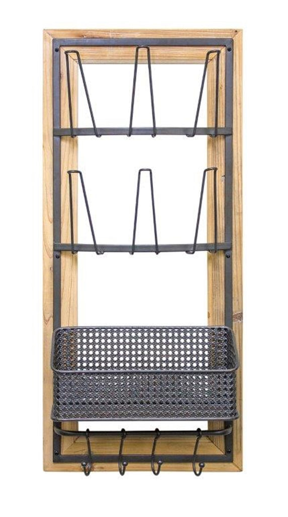 Glass Holder with Basket - Bombay Mercantile