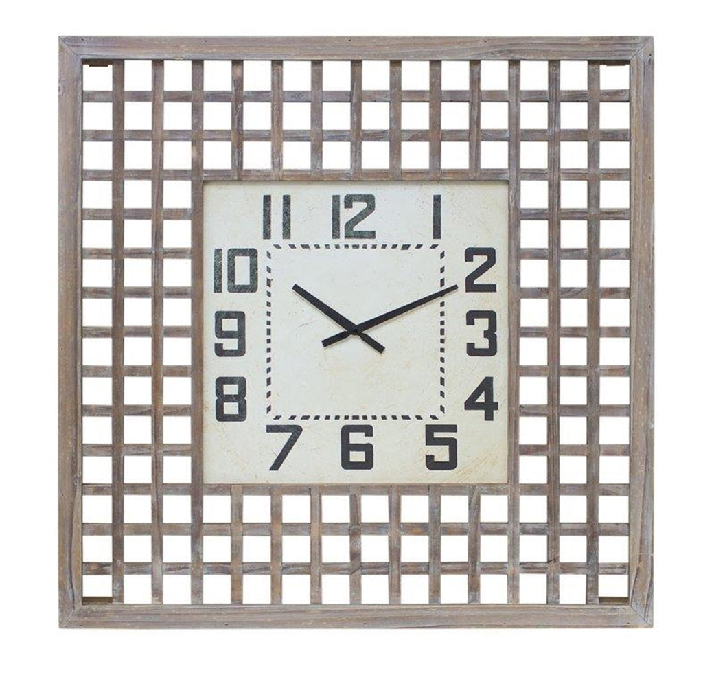 Checkered Square MDF clock - Bombay Mercantile