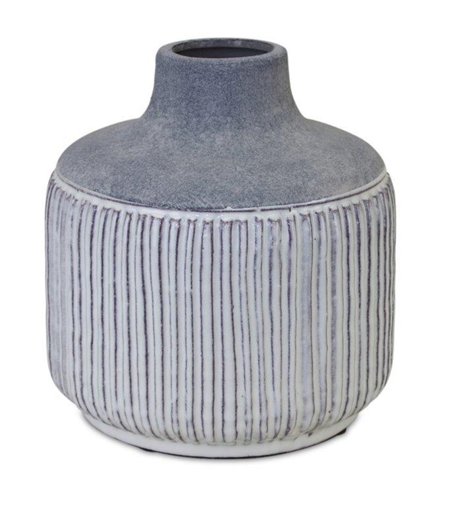 Grey Striped Bubble Vase, Large - Bombay Mercantile