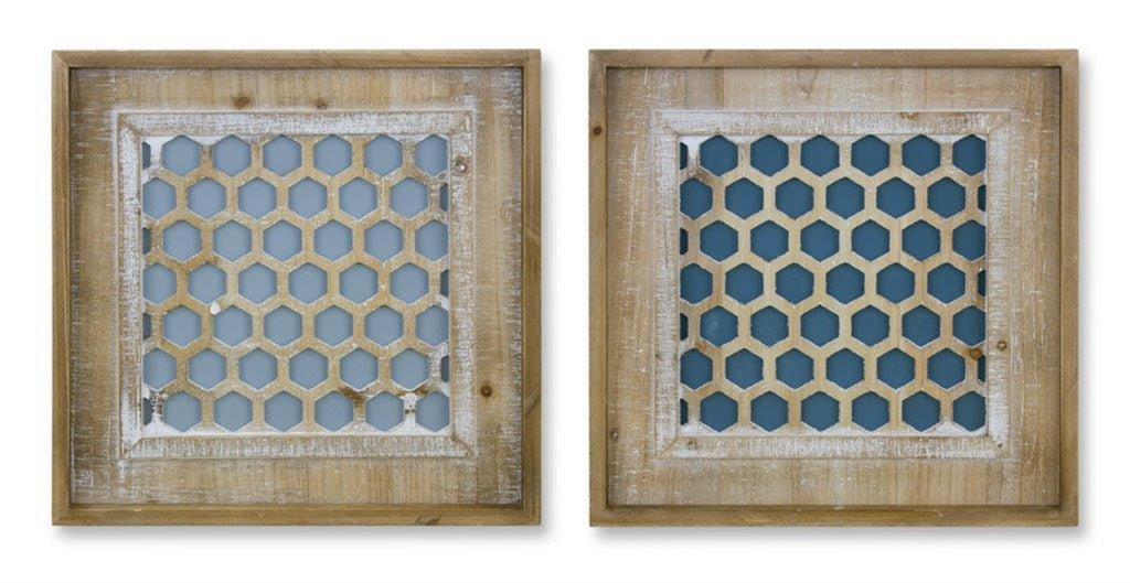 Grey Wall Plaque, Set of 2 - Bombay Mercantile