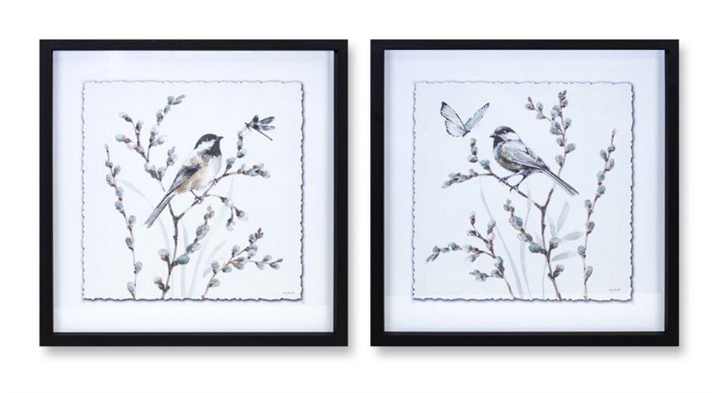 Pussy Willow & Bird Print - Bombay Mercantile