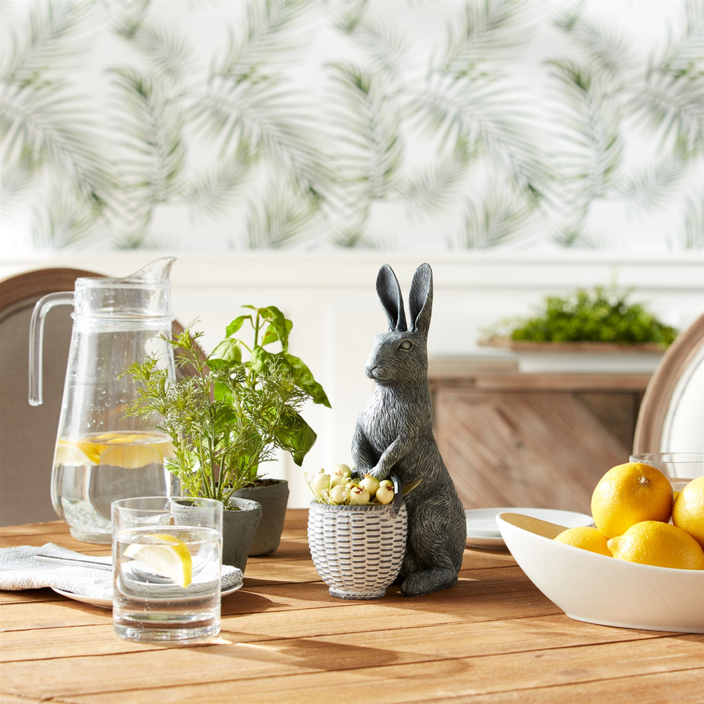 Standing Rabbit with Basket - Bombay Mercantile