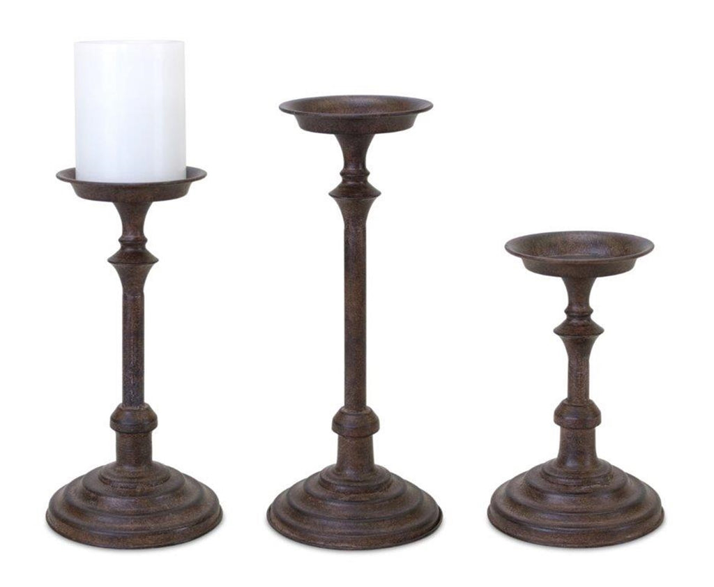 Set of 3, Metal Candle Holder - Bombay Mercantile