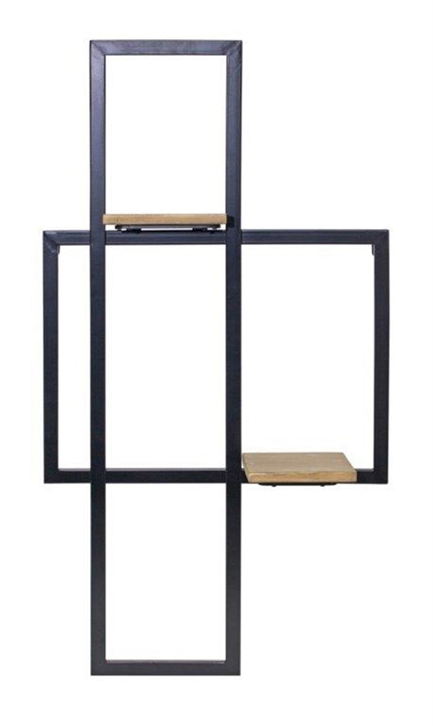 2 frames Iron wood wall shelf - Bombay Mercantile
