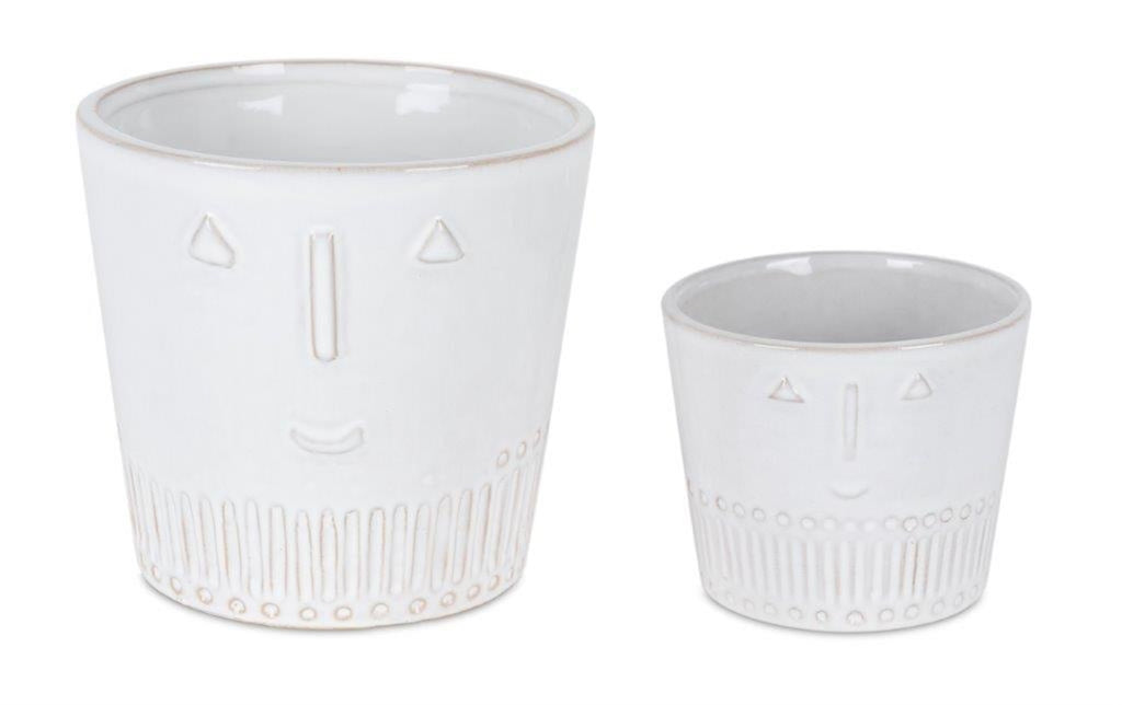 Set of 2 Vases with facial expression - Bombay Mercantile
