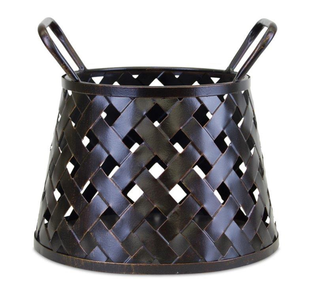 Metal Criss Cross Black Metal Candle Holder - Bombay Mercantile