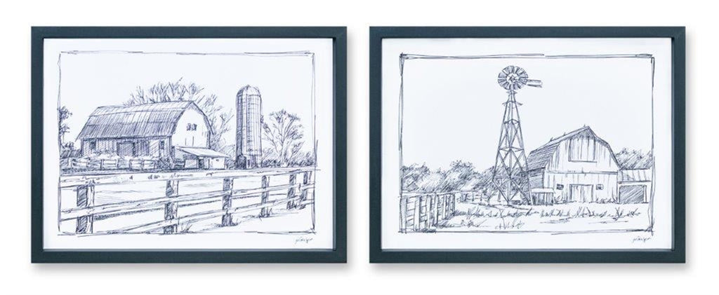 Barn Print, Set of 2 - Bombay Mercantile