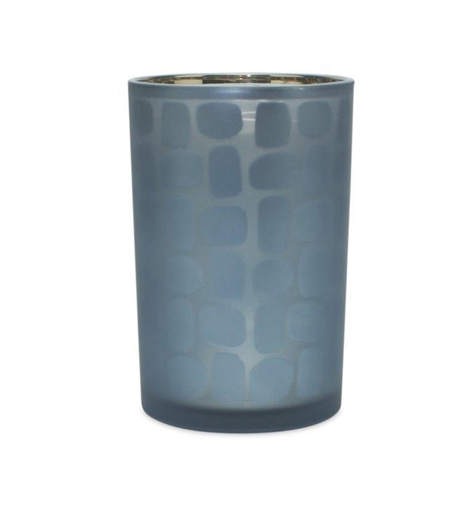 Set of 2, Gray glass Candle holder - Bombay Mercantile