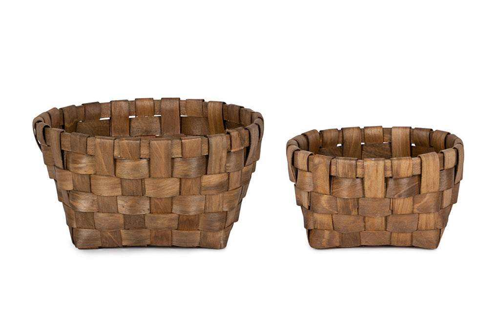 Set of 2 Brown Baskets - Bombay Mercantile
