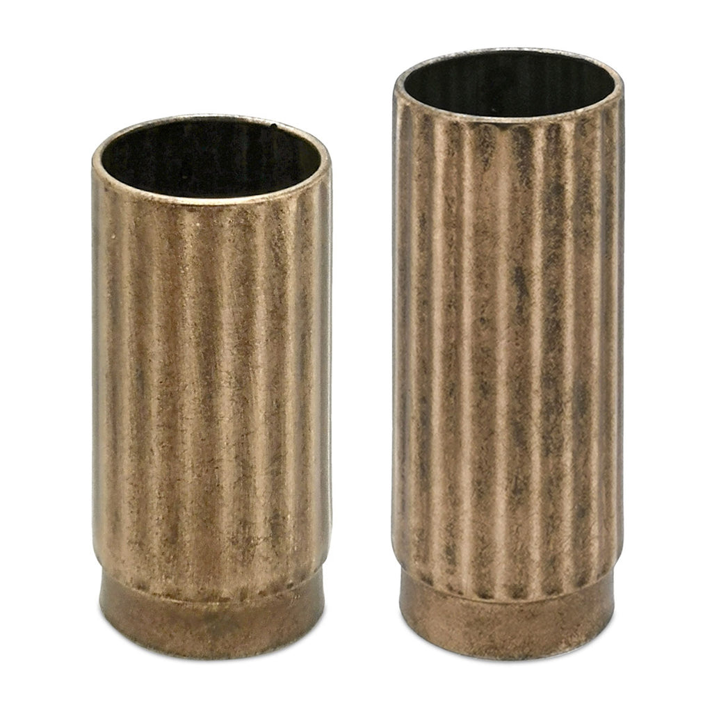 Set of 2 Corrugated Iron Vase - Bombay Mercantile
