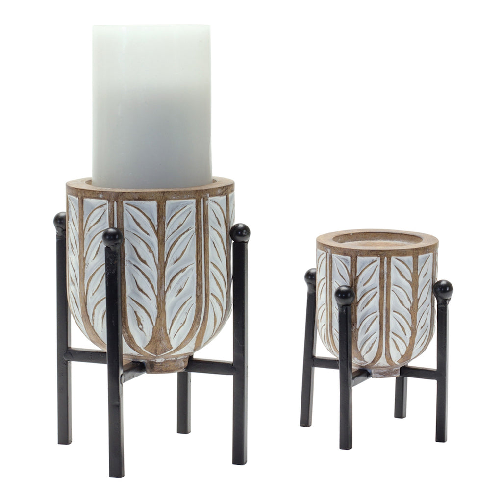 Candle Holder with Stand, Set of 2 - Bombay Mercantile