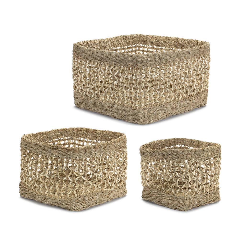 Set of 3 Seagrass Basket - Bombay Mercantile