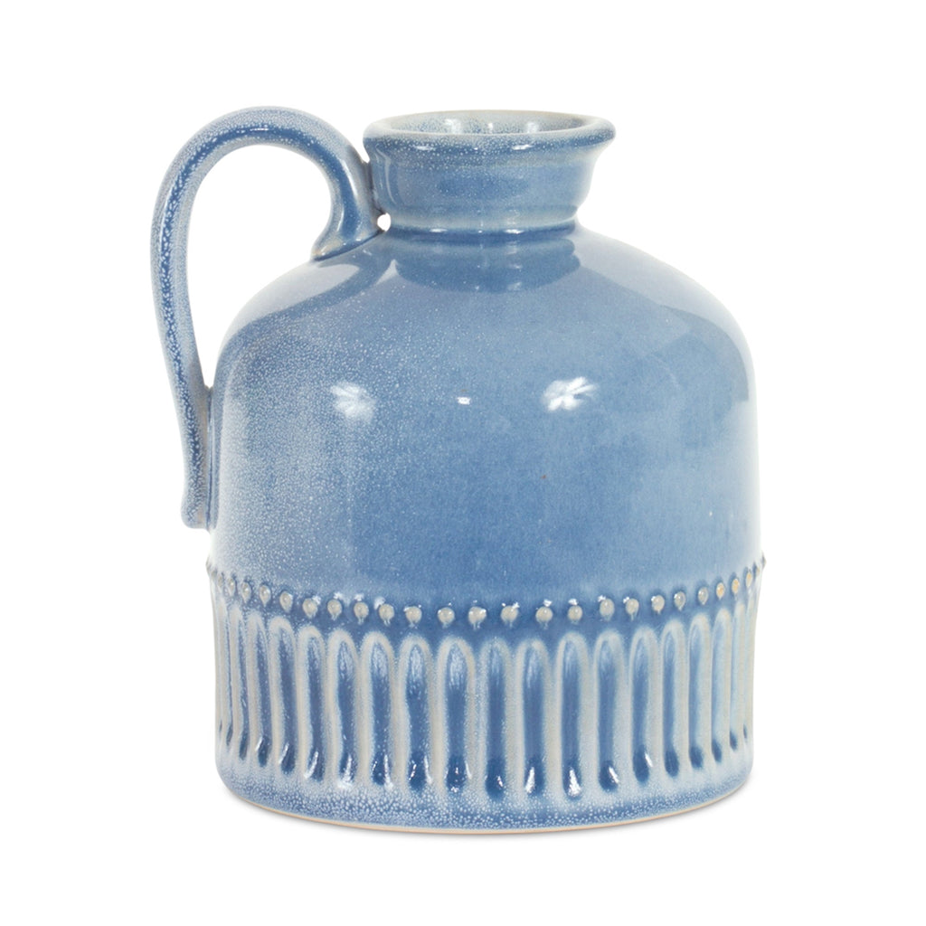 Set of 2 Blue Ceramic Jug - Bombay Mercantile