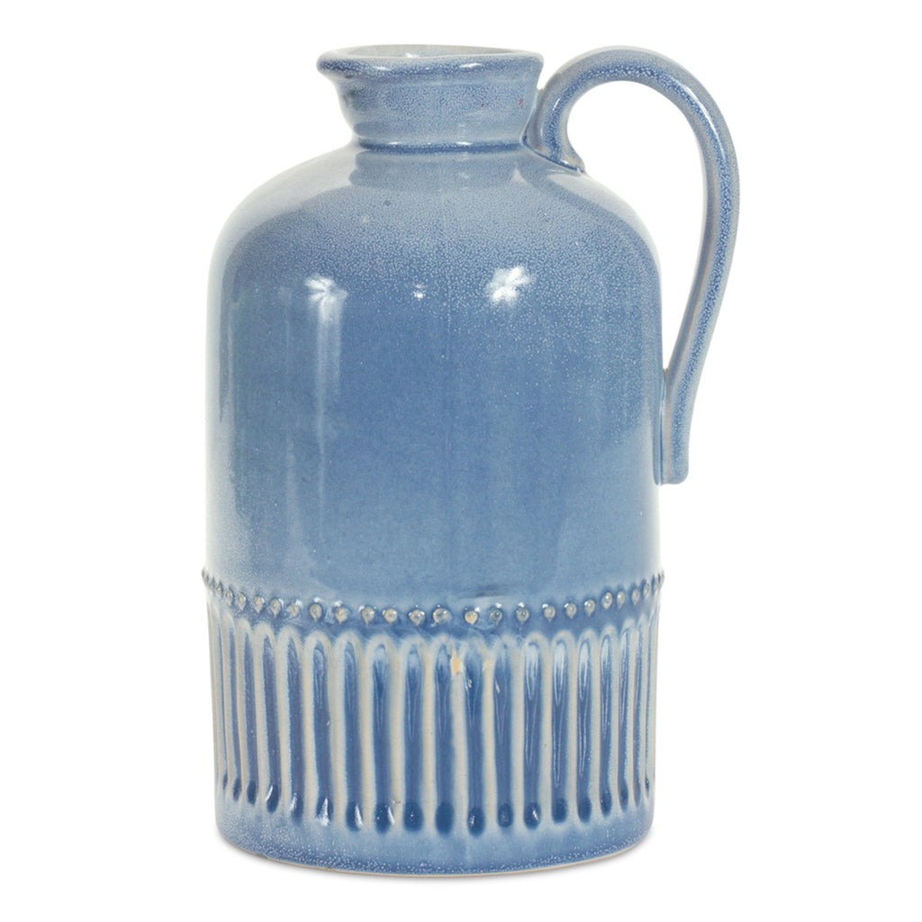 Set of 2 Blue Ceramic Jug - Bombay Mercantile