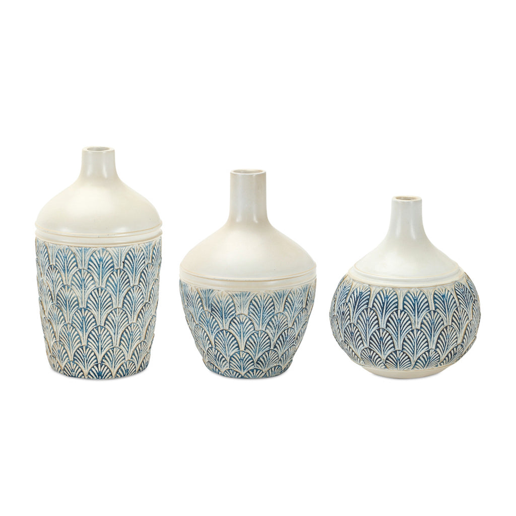Set of 3 Resin Vases - Bombay Mercantile