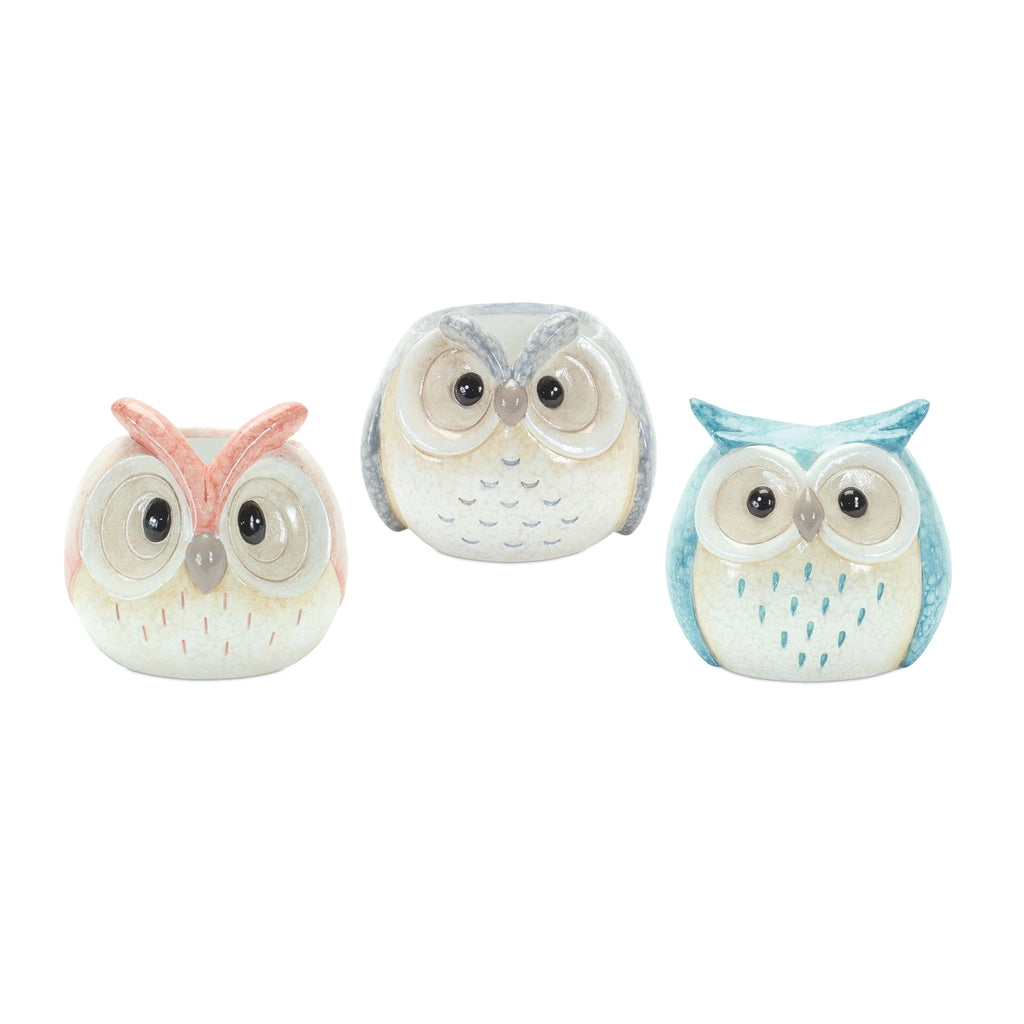 Set of 3 Terracotta Owl - Bombay Mercantile