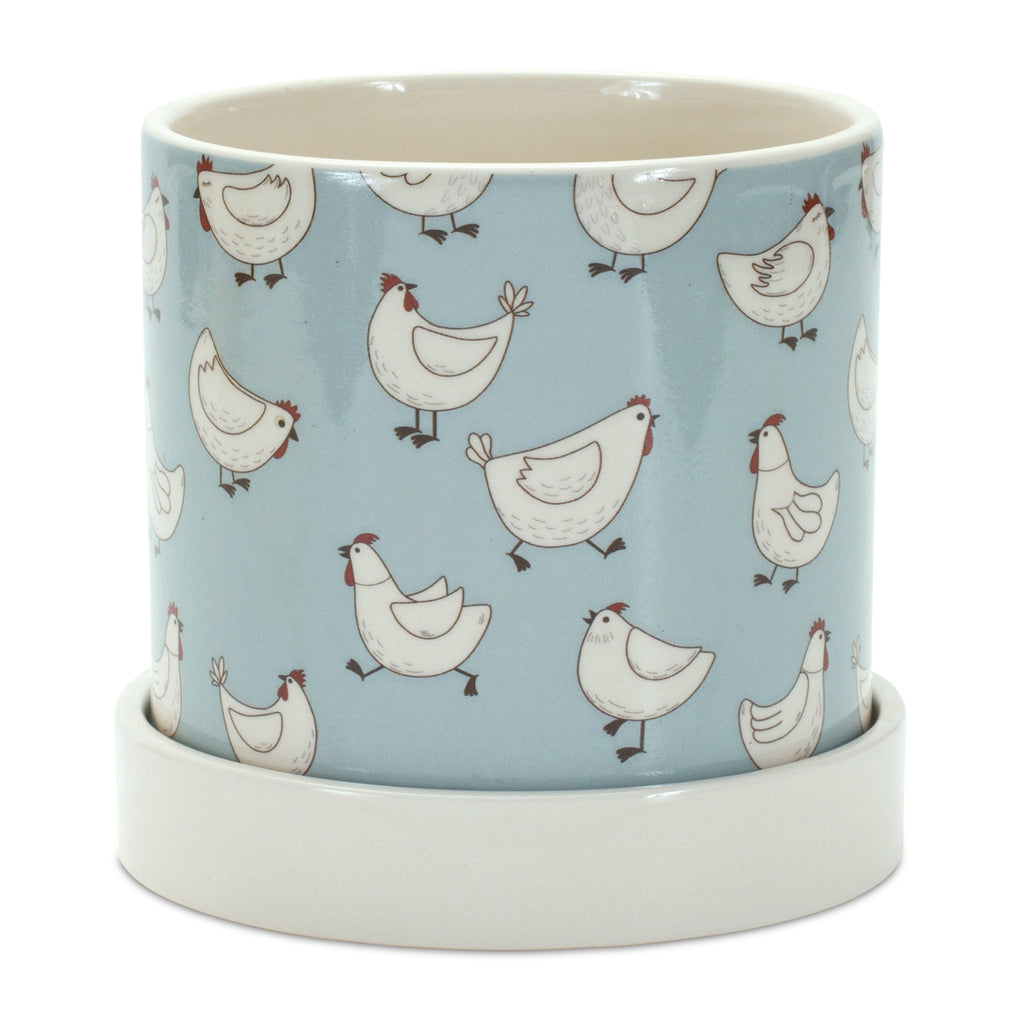 Rooster and Stripes Dolomite Container, Set of 2 - Bombay Mercantile