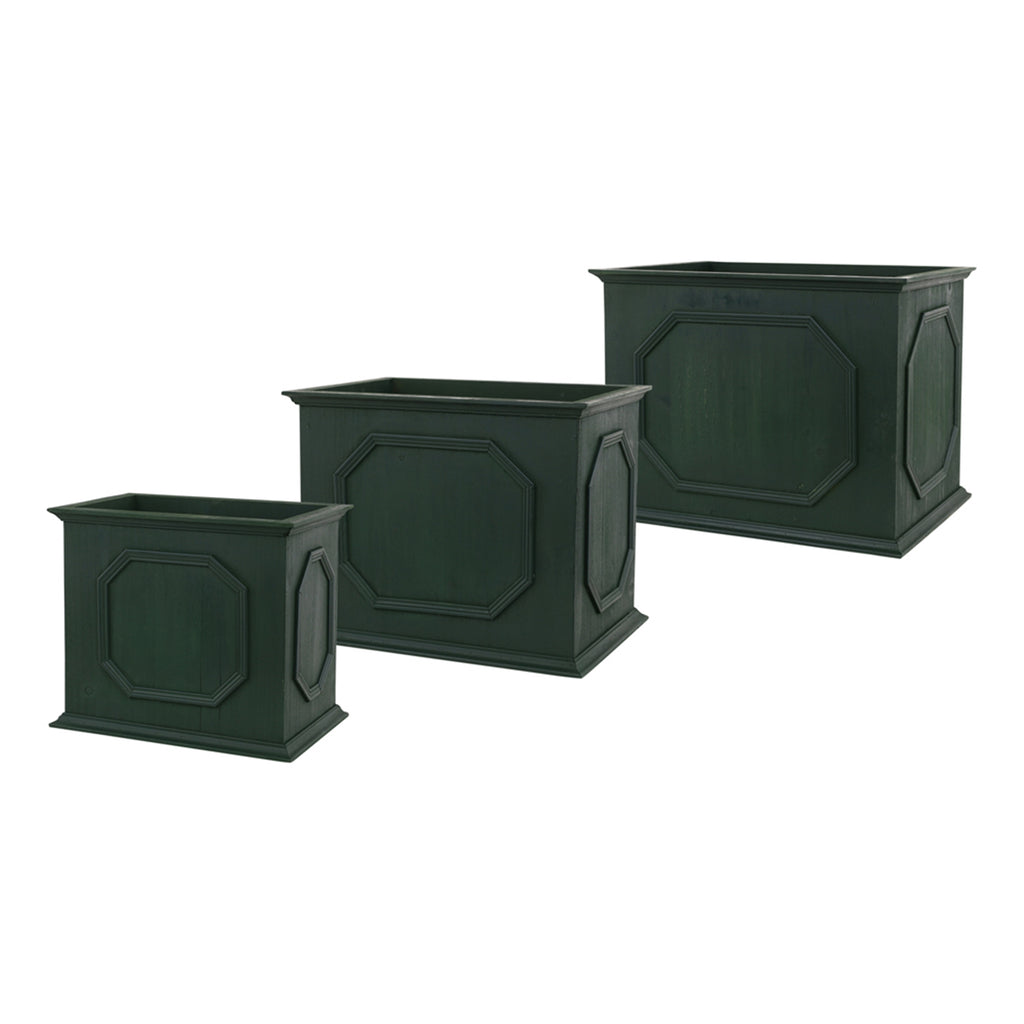 Set of 3 Black Planter - Bombay Mercantile
