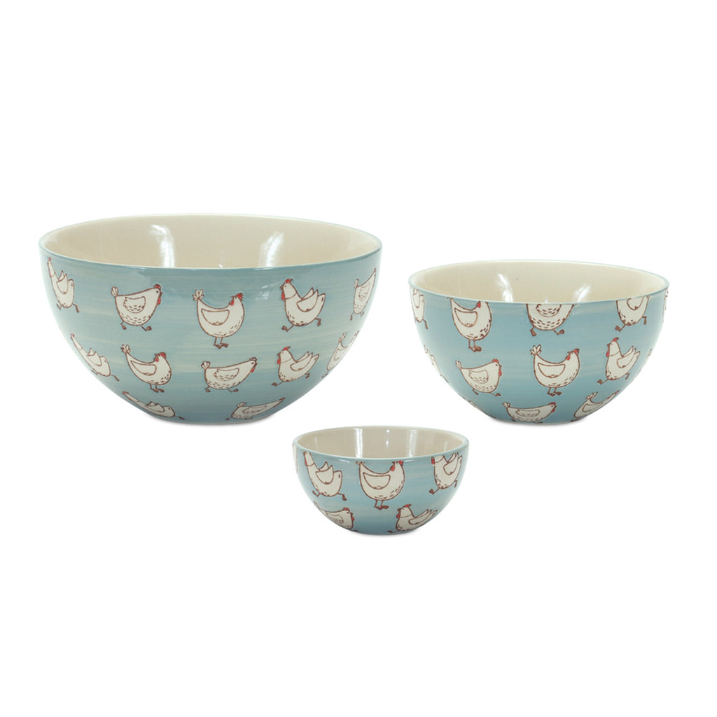 Set of 3 Rooster Bowl - Bombay Mercantile