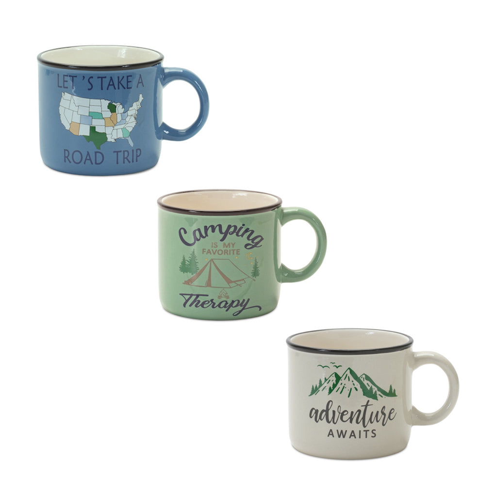 Set of 6, Trip/Camping/Adventure Mugs - Bombay Mercantile