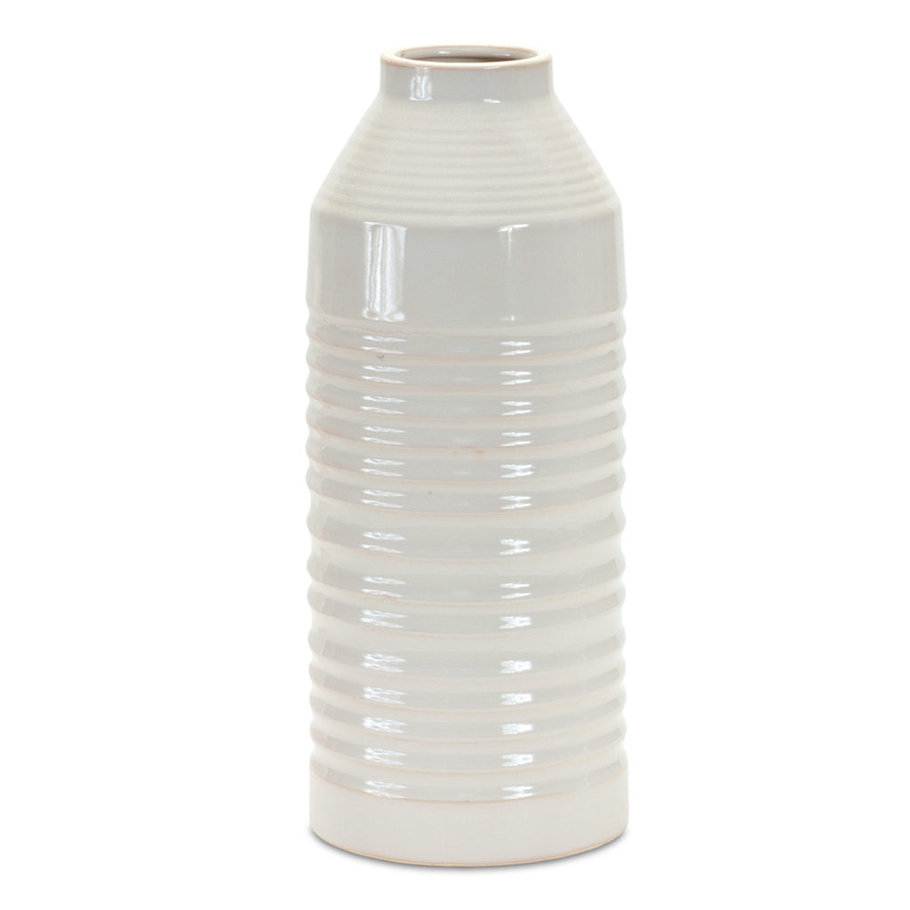 Cream Terracotta Tall Vase - Bombay Mercantile