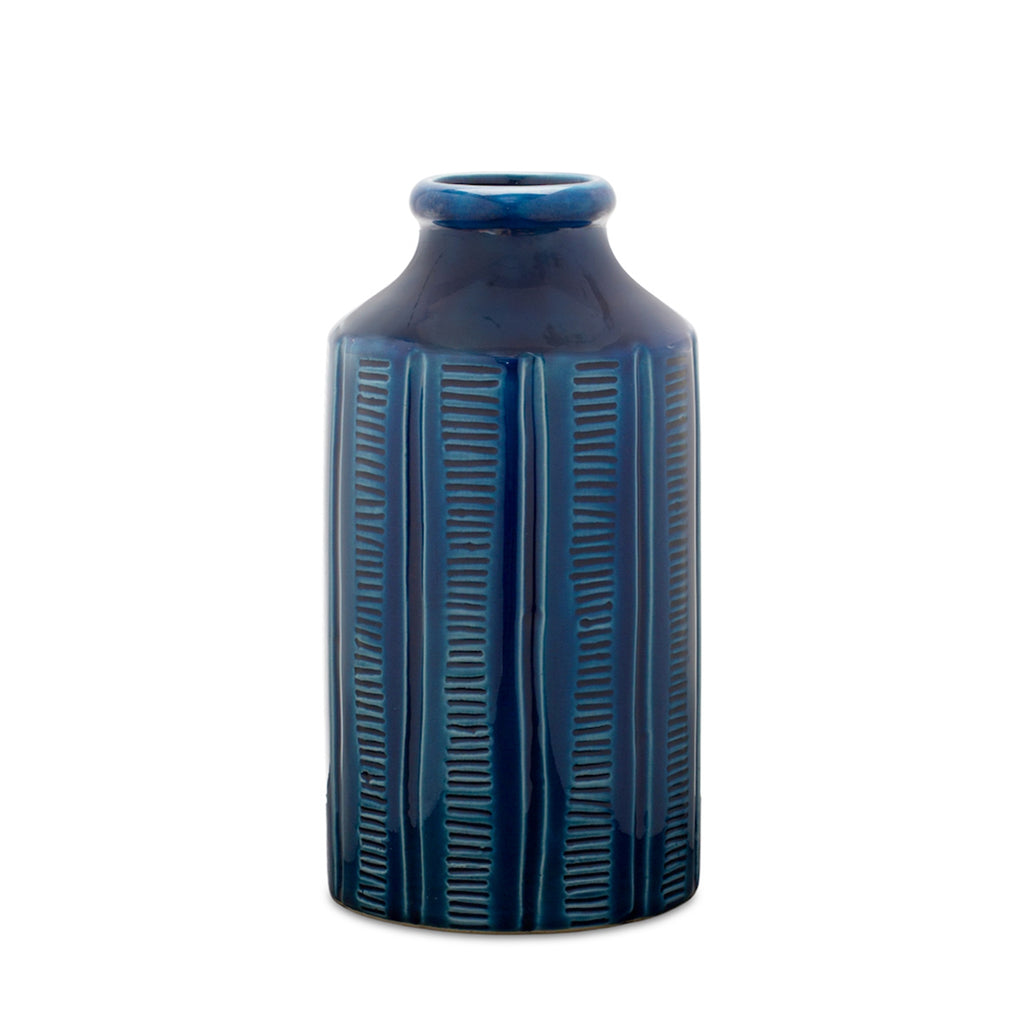 Blue Terracotta Tall Vase - Bombay Mercantile