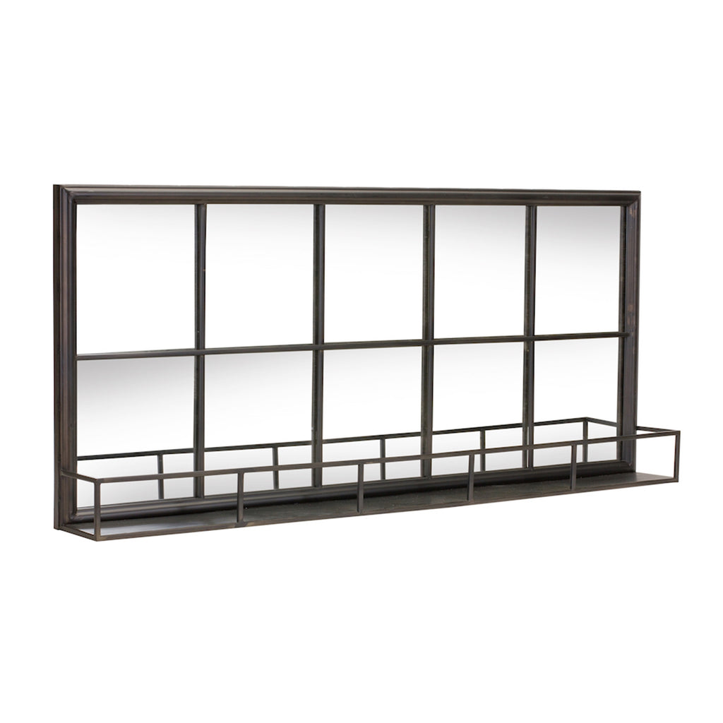 Grid Mirror With Shelf - Bombay Mercantile