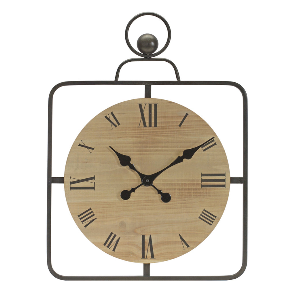 Wooden Base Wall Clock - Bombay Mercantile