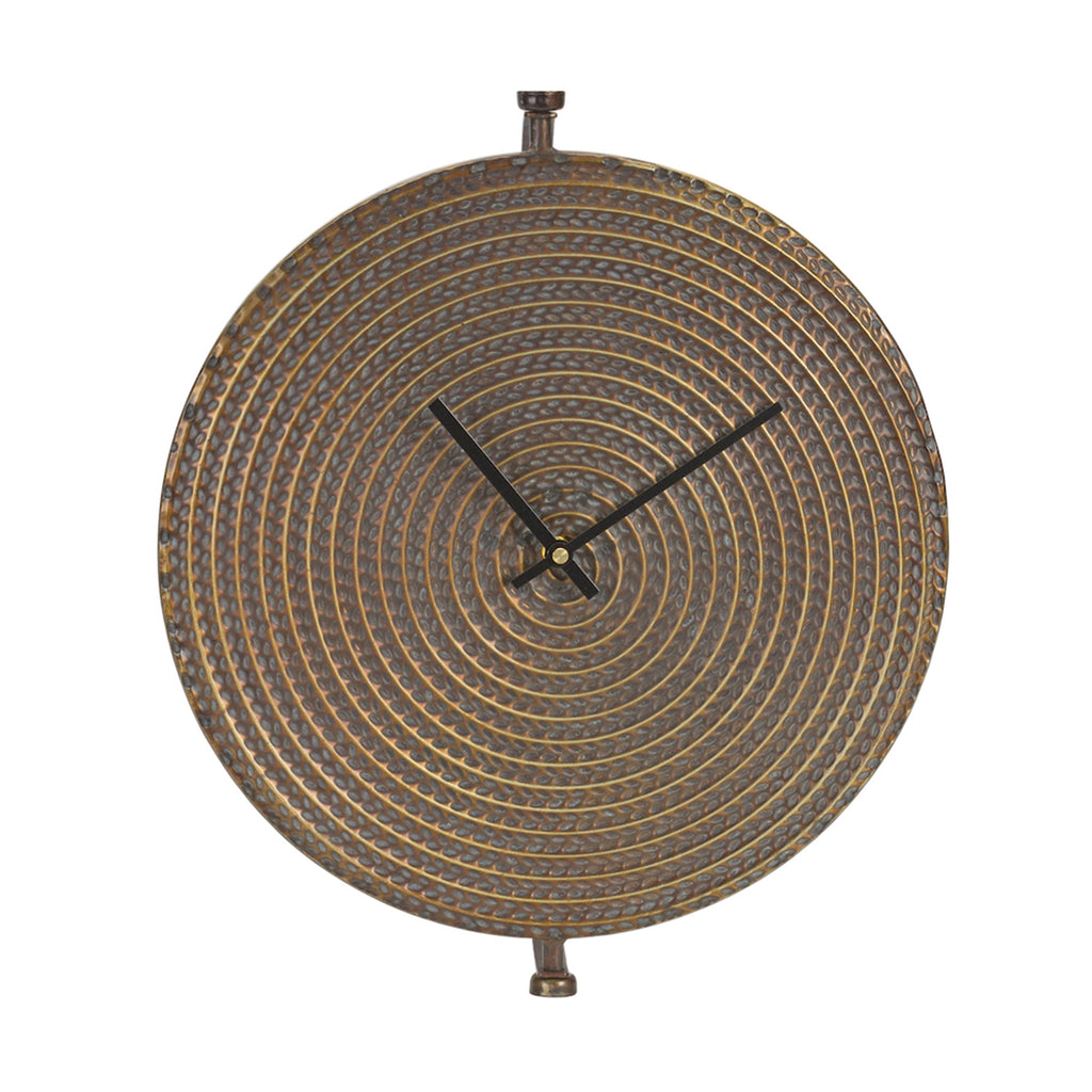 Brass Finished Iron Wall Clock - Bombay Mercantile