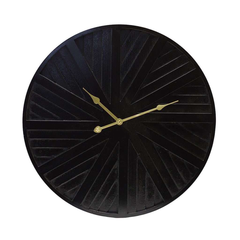 Black Textured Wall Clock - Bombay Mercantile