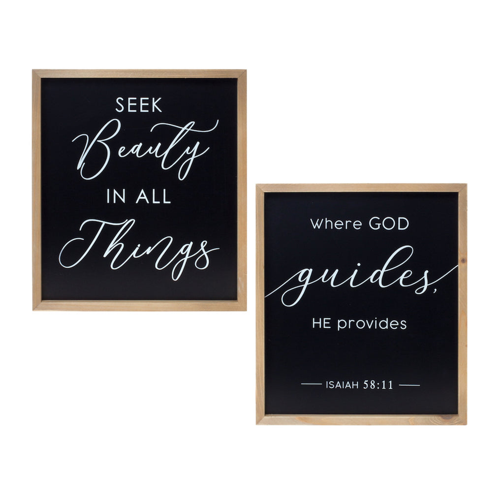 Set of 2 Beauty And God Plaque - Bombay Mercantile