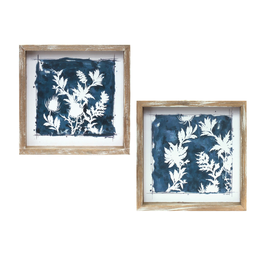 Framed White Floral Print, Set of 6 - Bombay Mercantile