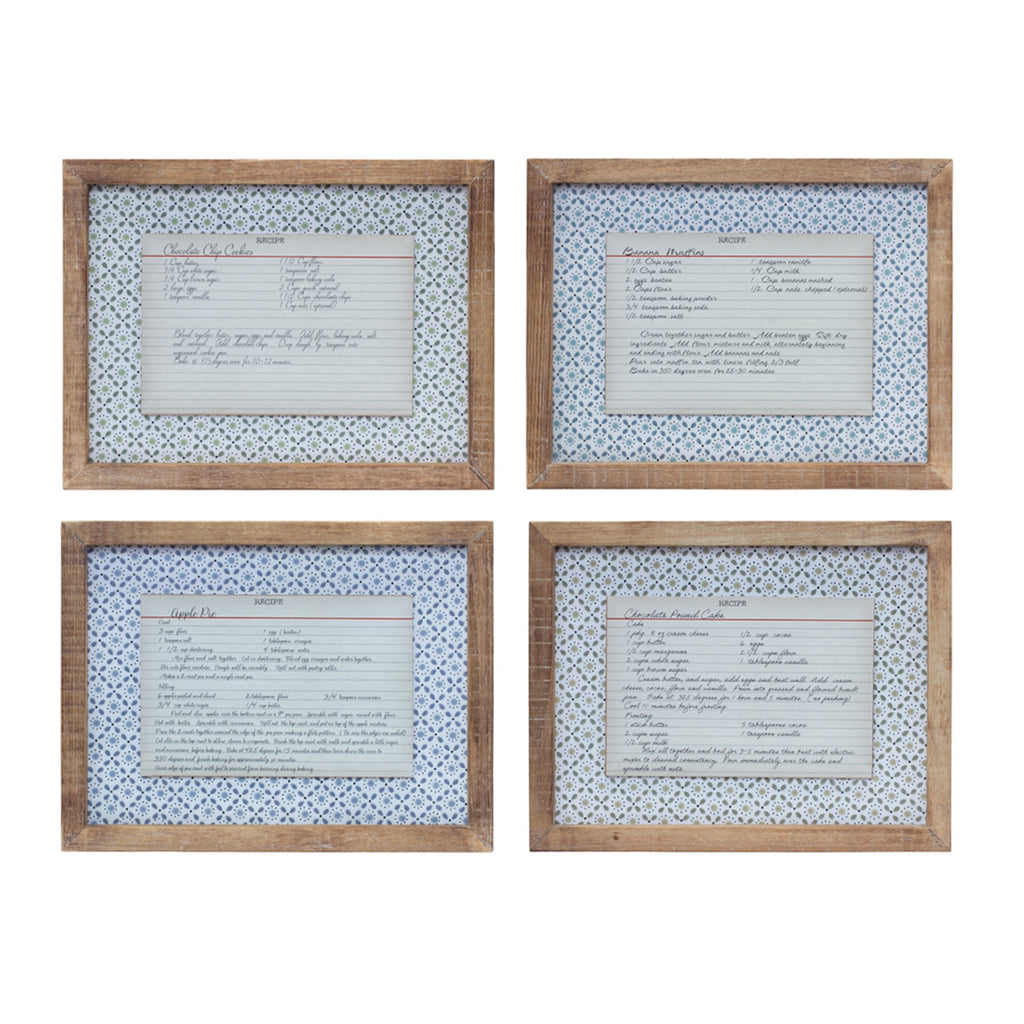 Framed Recipe Card, Set of 4 - Bombay Mercantile