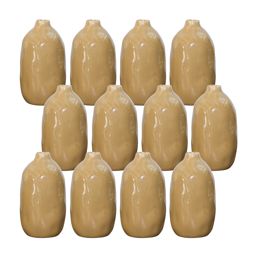 Ceramic Bottle Shape Vases, Set of 12 - Bombay Mercantile