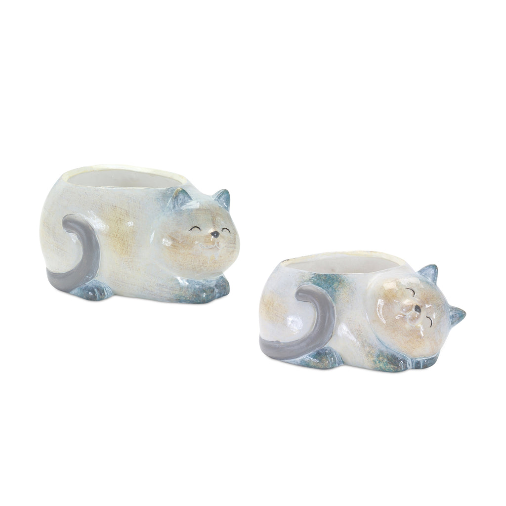 Set of 4, Cat Planter - Bombay Mercantile