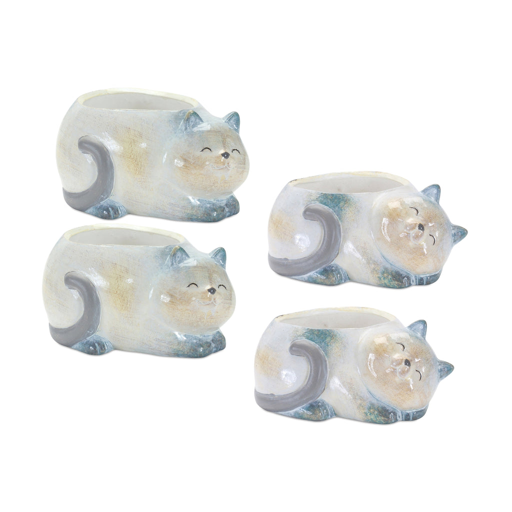 Set of 4, Cat Planter - Bombay Mercantile
