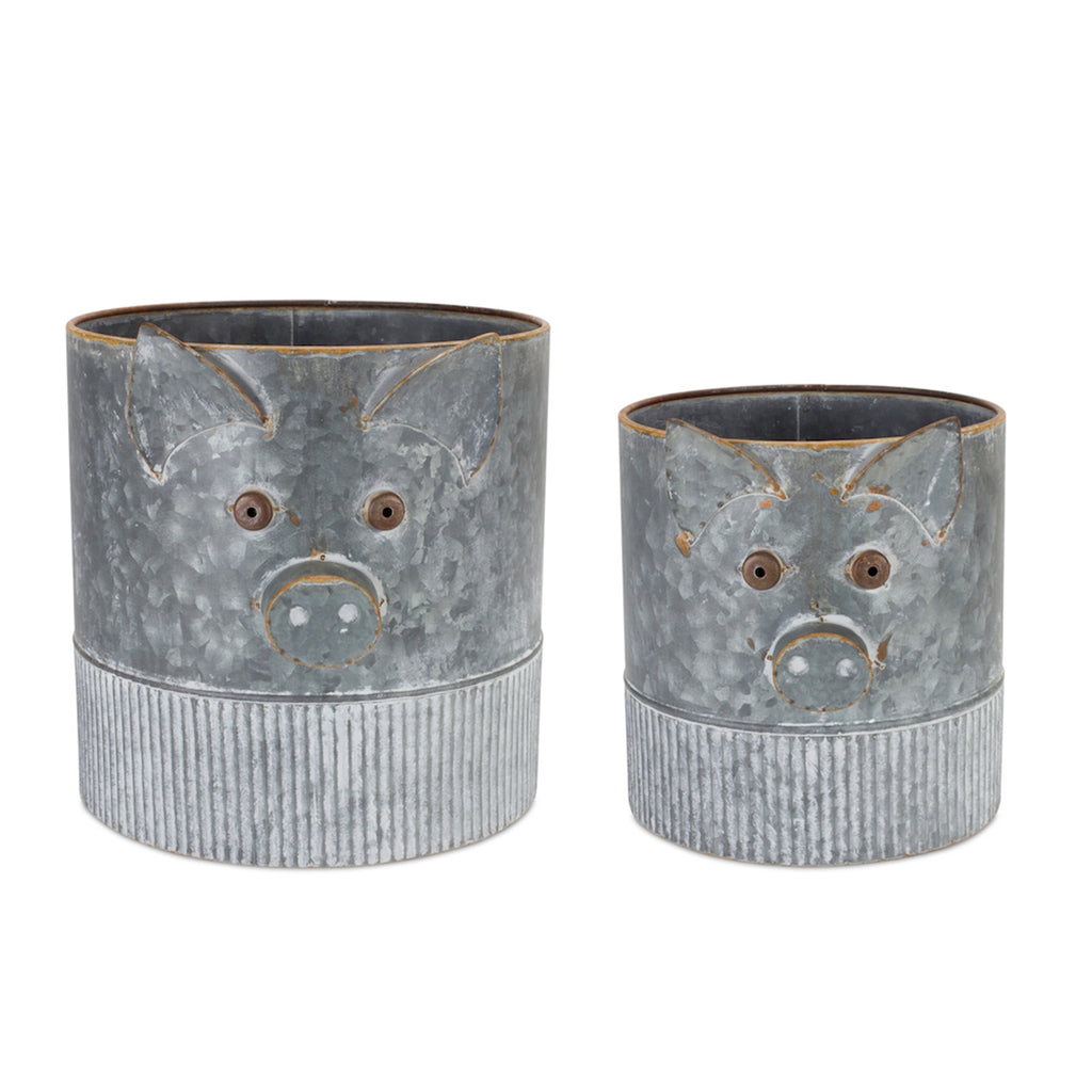 Set of 2 Pig Pots - Bombay Mercantile
