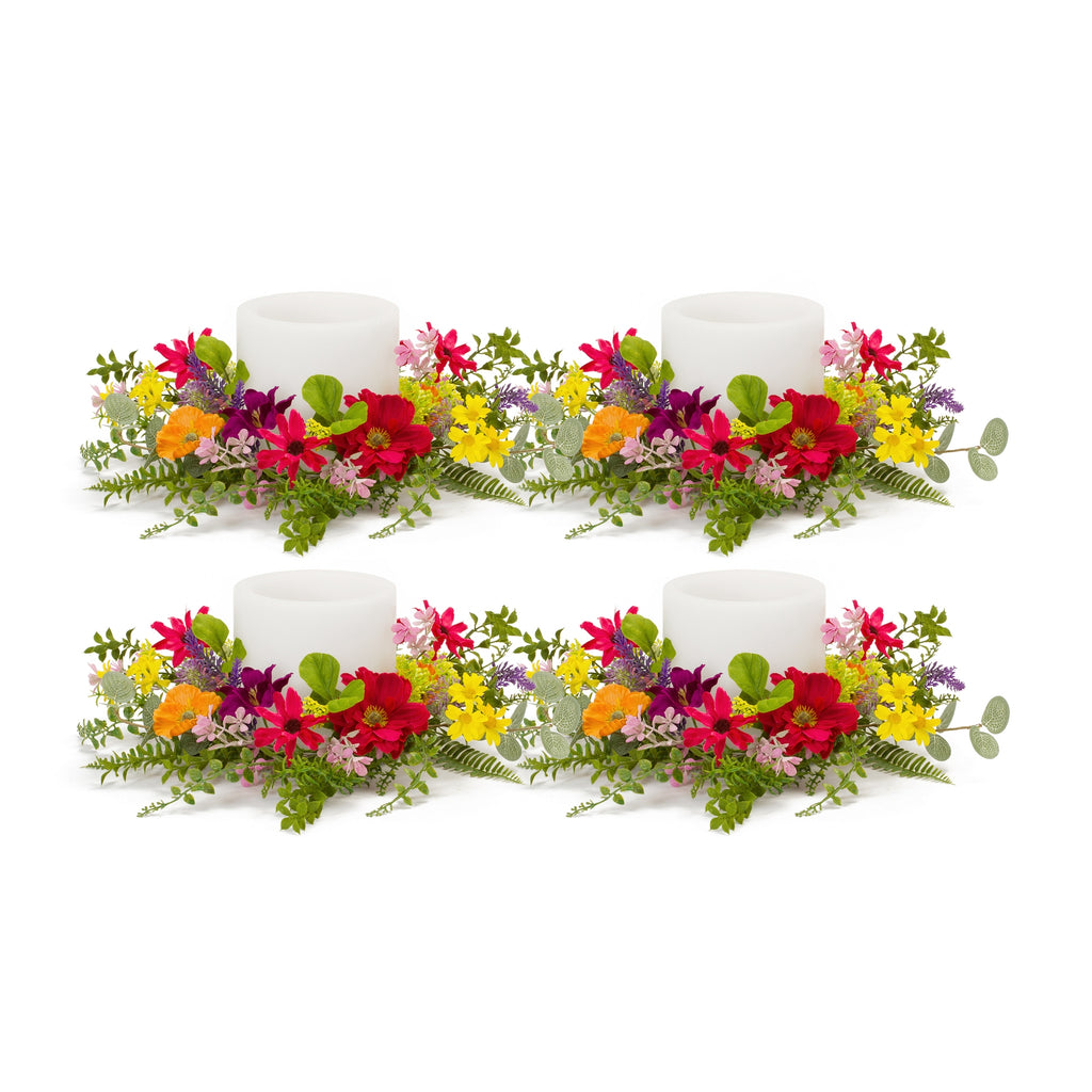 Mixed Floral Wreath, Set of 4 - Bombay Mercantile