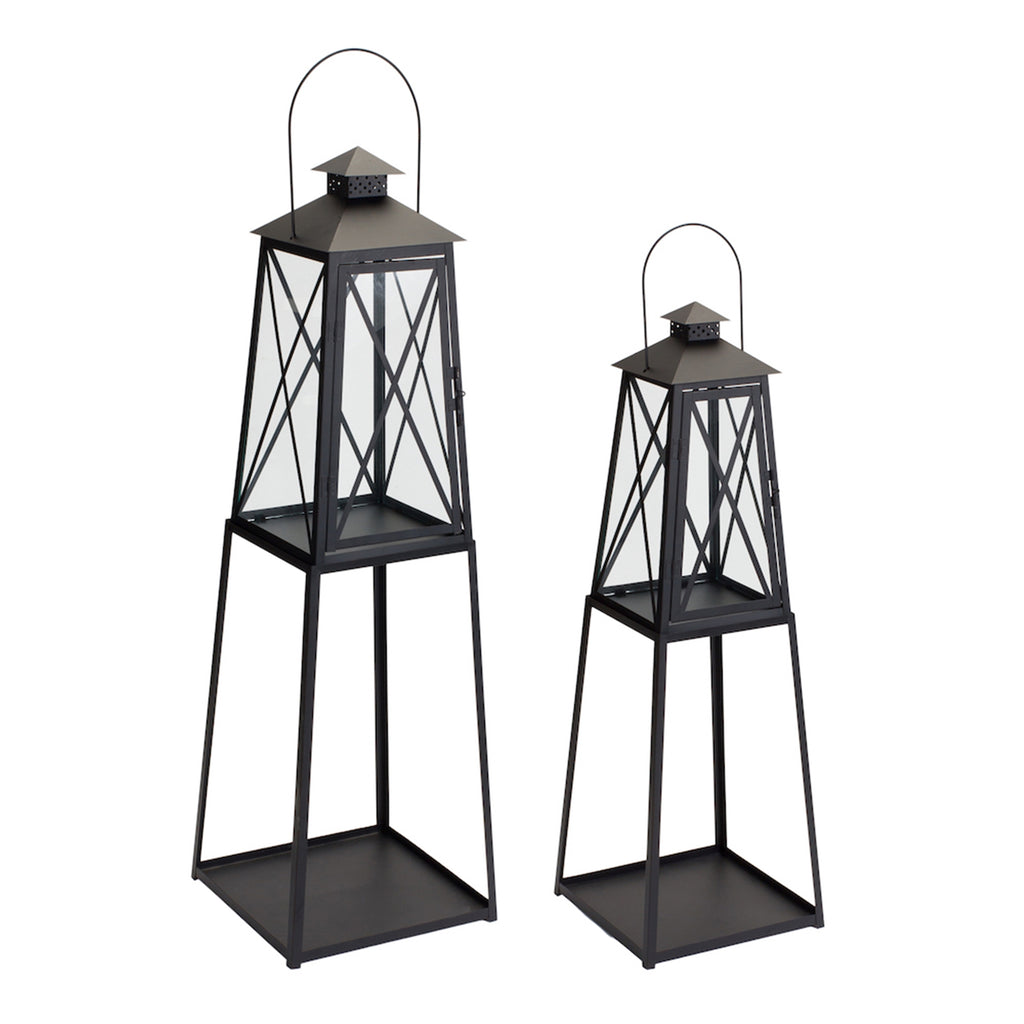 Tower house Design, Set of 2 Lantern - Bombay Mercantile