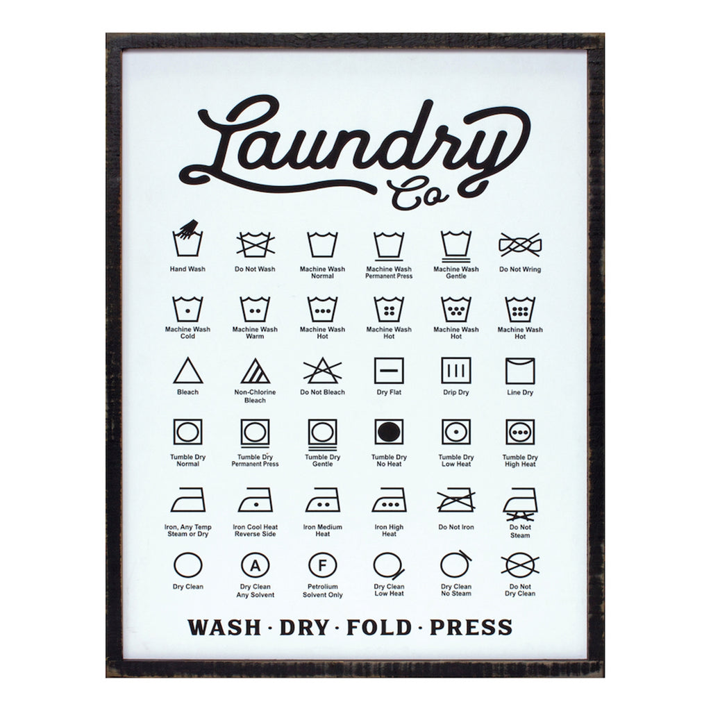 Black and White Laundry Sign - Bombay Mercantile